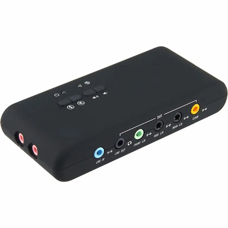 7,1 Звуковая карта Usb 2,0 Звуковая карта Cmi6206 Чипсет Usb аудио устройством класса Spec1.0 и Usb Hid класс спец 8-канальный сетевой видеорегистратор Dac Outp - Цвет: Black