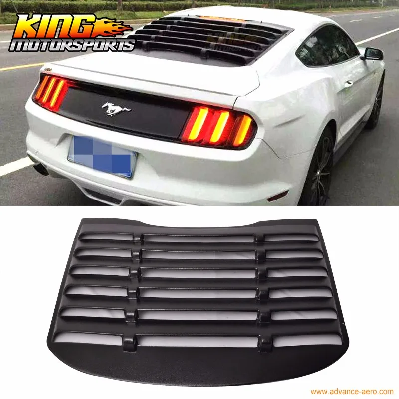 For 2015-2017 Ford Mustang Matte Black Vent Side Window Louver Cover ABS Plastic