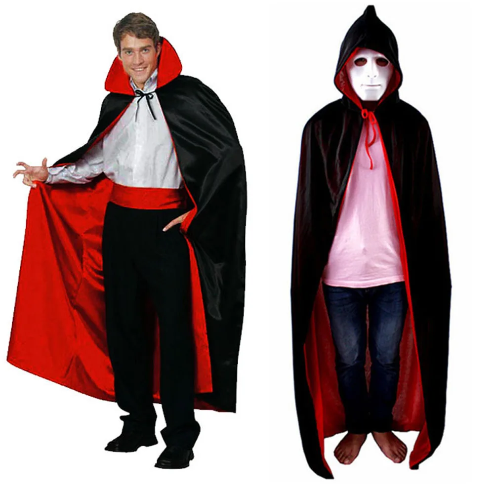 

Black and Red Reversible Halloween Christmas Cloak Masquerade Party Cape Costume
