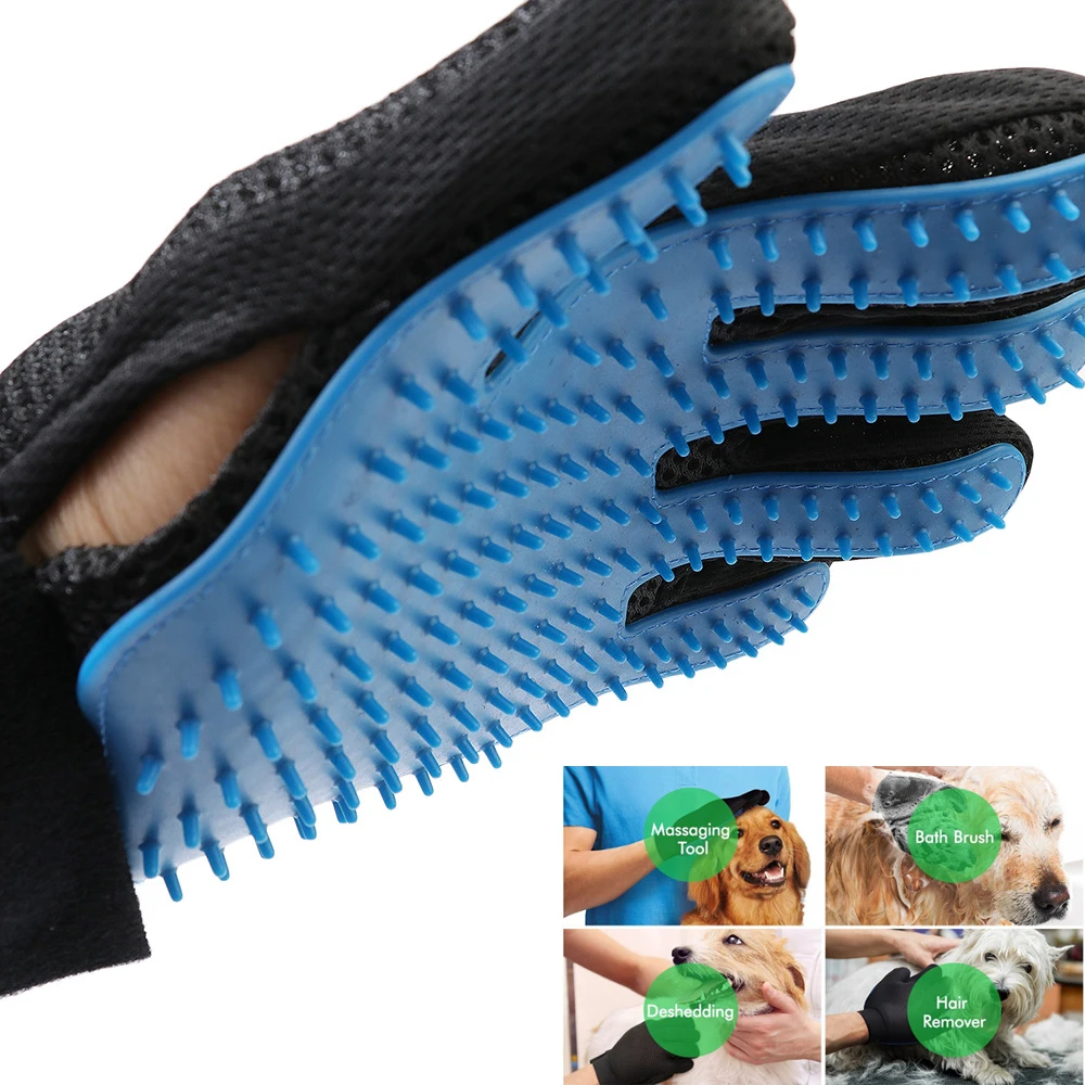 Goede Bontec 1 paar Huisdier Massage borstel Rubber Grooming Handschoen Hond Bad Borstel Massage handschoen voor Hond Kat Cleaning Tool baden Borstel