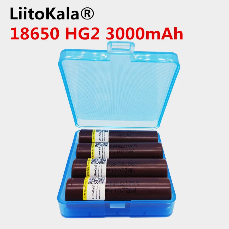4 шт. аккумуляторные батарейки HG2 18650 3000 мАч электронная сигарета с высокой
