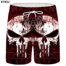 KYKU мужские шорты с черепом красные шорты Карго пляжные Harajuku Fire 3d шорты штаны с принтом Гавайи крутые повседневные мужские шорты новые летние мужские