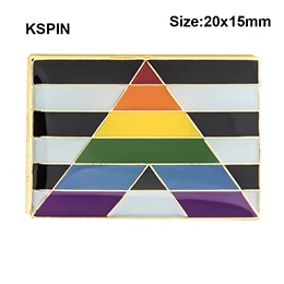 Биссексуал пансексапильная брошь жезл булавка флаг LGBTQ флаг ЛГБТ нагрудная булавка жетон - Окраска металла: XY0152