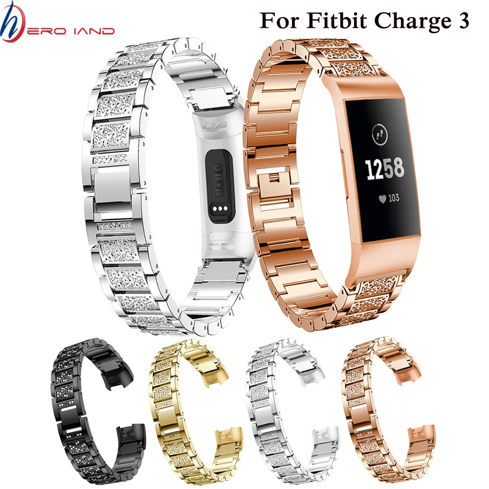 Bandes roses scintillantes pour Fitbit Charge 4 / Charge 3 / Charge 5,  bracelet de rechange, accessoires de