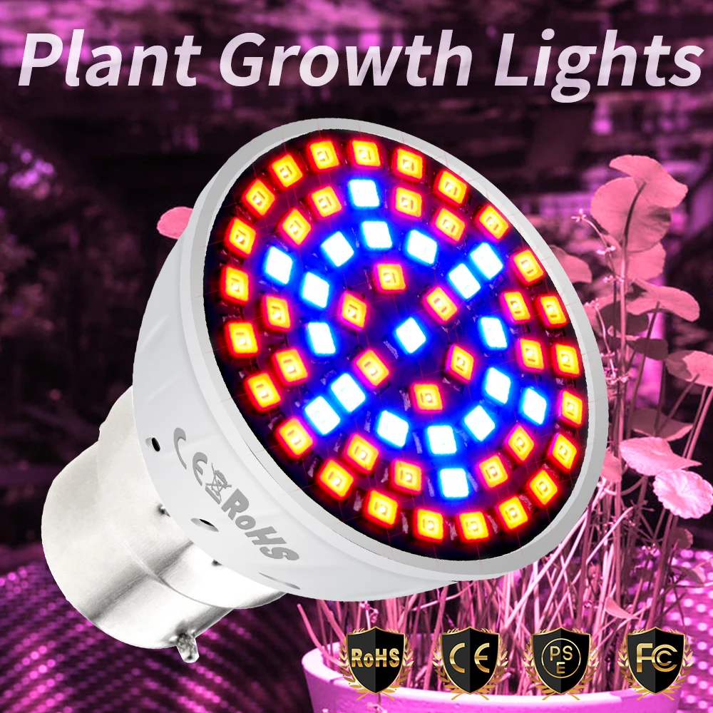 

CanLing E27 Led 220V Phyto Lamp Full Spectrum E14 LED Bulb For Plant GU10 LED Fitolampy B22 Grow Light MR16 Plant Bulbs 4W 6W 8W