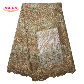

African Lace Fabric 2019 High Quality Lace Lilac Nigerian Guipure Embroidery French Tulle Lace FabricA19-B3