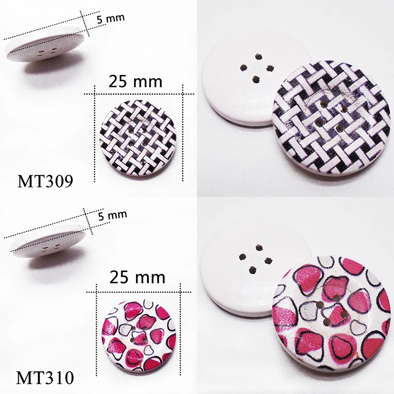 20PCS Black Environment Overcoat 4-Hole Flat Button Sewing Craft Decoration