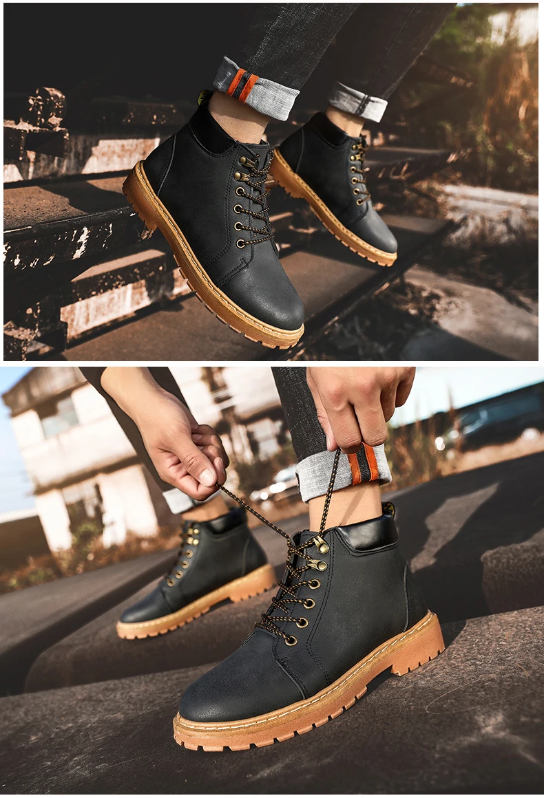 Men's Ankle Boot Motorcycle Men Boots Winter Warm Men Snow Boot With Fur Black Desert Military Boots Mens Tactical Boots' Army (13)