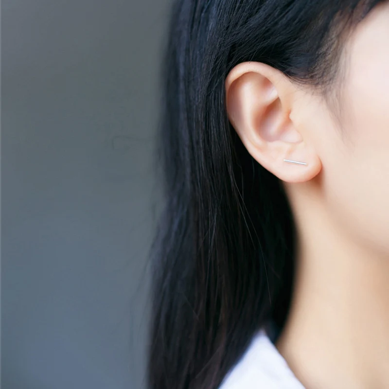 Minimalist Style 925 Sterling Silver Earrings Simple Line Bar Minimalist Style 925 Sterling Silver Earrings Simple Line Bar Small Stud For Womens Jewelry 2017 New Arrive In From