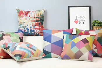 

simple pastels Geometric Pillow Cushion Modern color Pillow Cushion Linen Pillowcase home decorate sofa cushions