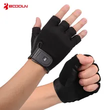 Boodun Atmungsaktive Sport Gym Handschuhe mit Palm Leder Halb Finger Crossfit Fitness Handschuhe Gewichtheben Barbell Zubehör