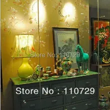 Европейский стиль ручная роспись шелковые обои картина ручной работы Магнолия с птицами шелковые обои наклейки много фотографий на выбор