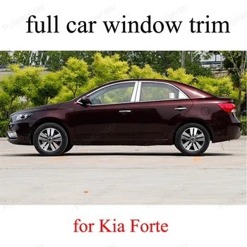 

full window trims with column sill frame For K-ia Forte car styling Stainless steel
