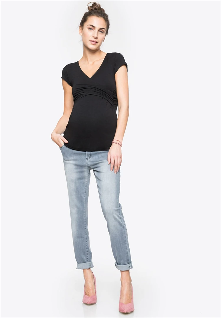 Nursing Tops Maternity Clothes Tees Breast Feeding Maternity Clothing T-shirt Pregnancy Breastfeeding Clothes For Pregnant Women (21)