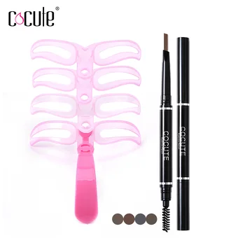 

Cocute Makeup Kit Set 2Pcs Including 4 Shapes Eyebrow Stencils Painting Tool and 1 Piece Eyebrow Pencil for Gift