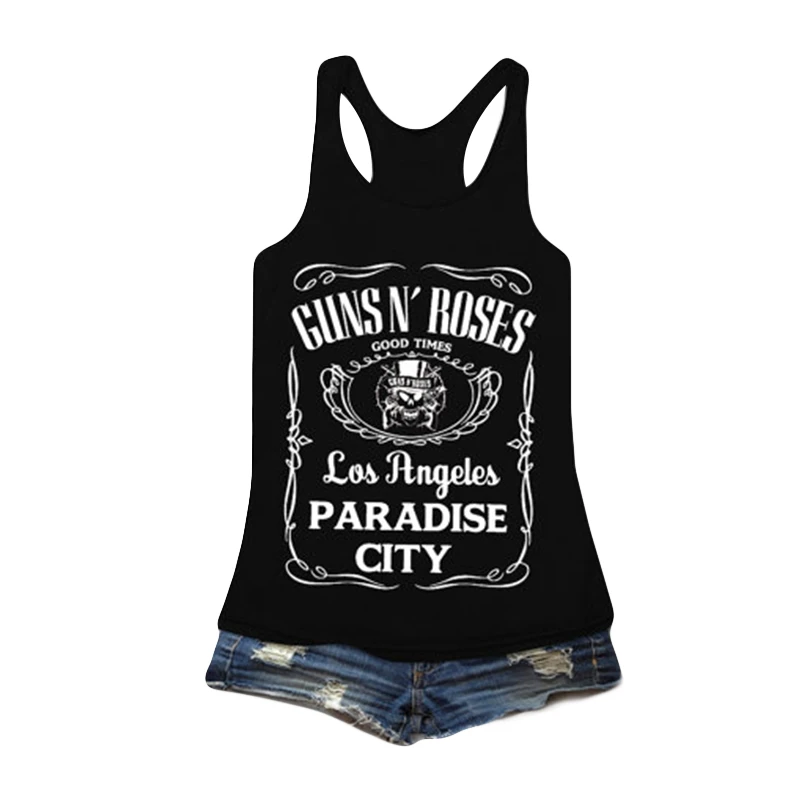 Guns N Roses Womans Cotton Running Workouts Clothes Yoga Tank Tops Black Guns N Roses Womans Cotton Running Workouts Clothes Yoga Tank Tops Black