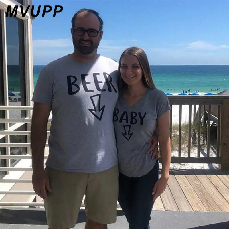 

BEER BABY arrow couple clothes for lovers husband wife t shirt men and women tops tee plus size costume funny valentine ulzzang