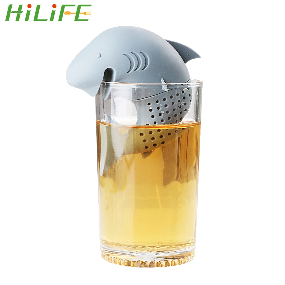 

HILIFE American Shark Shape Silicone Tea Strainer Filter Cute Kitchen Tools Tea Infuser Teaware Tea Accessories Empty Tea Bags