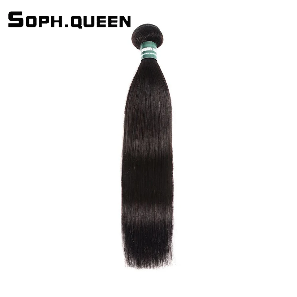 Soph queen пучки волос с бразильские волосы с закрытием Weave Связки прямые Реми человеческие волосы Связки с синтетическое закрытие волос