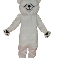 Забавный простой и честный белый костюм полярного медведя костюм плюшевые, для взрослых ткань карнавальный косплей Mascotte Mascota нарядное платье SW1240