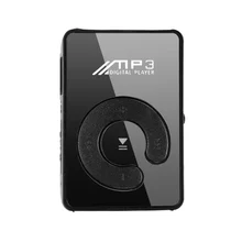 

2018 New Mini Fashion SD TF Mirror Portable MP3 Player Clip Media Player Sport Button Mp3 Music Player Walkman Lettore Black