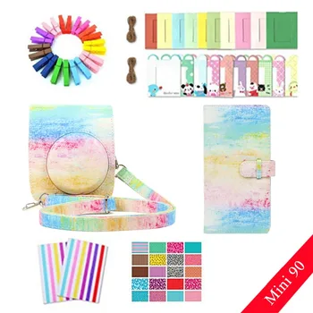 

7 in 1 Accessories Set Oil Color case Photo Frame Camera Stickers Wall Frame Clip with Rope for Fujifilm Instax Mini 90
