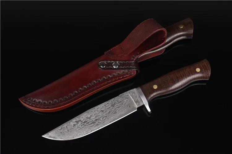 small Boyd python Damascus steel straight knife pure ...