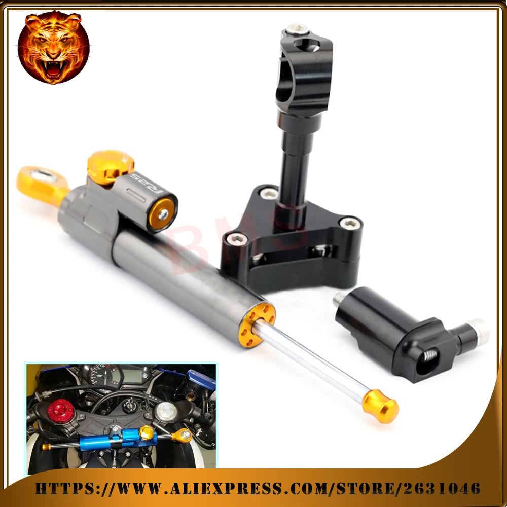 Steering Damper Stabilizer Adjustable with Bracket Kit C For YAMAHA yzf r25 YZF-R25 yzfr25 2014-2015 FREE SHIPPING WITH Logo CNC |