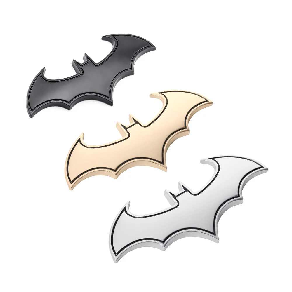 

Car 3D Metal Car Stickers Personality Bat Car Mark Scratch Modified Body Funny Stickers Car Styling Metal Batman Badge Emblem