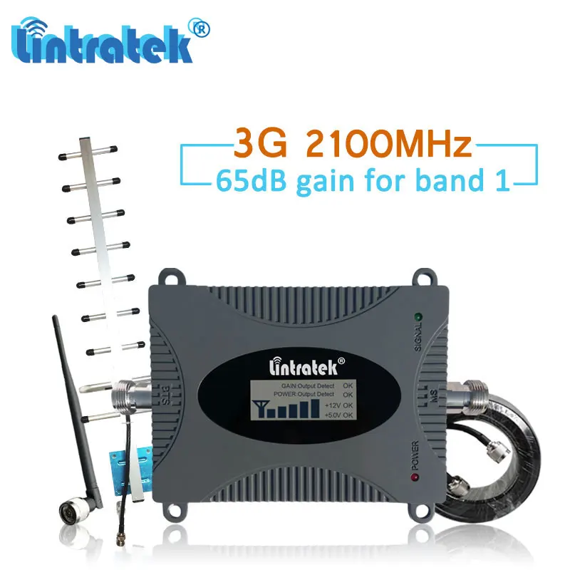 

Lintratek 3G 2100MHz Signal Booster Mini Cell Phone Communication Set of Cellular Connective Amplifier WCDMA 2100 Full Kit #dd