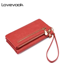 LOVEVOOK женский кошелек женский удлиненный кошелек держатель для карт несколько отделений для карт с ремешком на запястье карман для монет Дамский клатч, высокое качество PU LOVEVOOK женский кошелек женский удлиненный кошелек держатель для карт несколько отделений для карт с ремешком на запястье карман для монет Дамский клатч, высокое качество PU