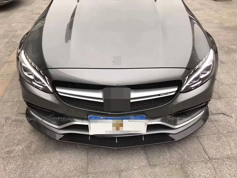 Углеродное волокно PSM Стиль Тип передний сплиттер бампер губы для Mercedes W205 C63 4 Двери Седан/2 двери купе