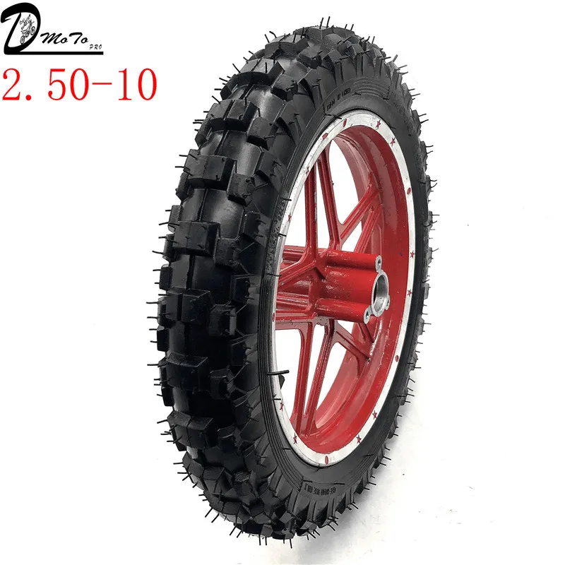 

10''Mini Dirt Bike Knobby Tire wheels 2.50-10 Front or Rear rims & tyre Off Road Motocross mini motorrad child