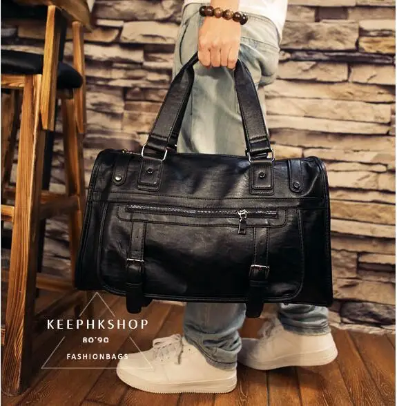 Schulter Mode Reise Echtes Duffle coffee L497 Auf Multifunktions Gepäck Retro Leder Tasche Schwarzes Tragbare Neue Taschen Lässig Männlichen Tragen X4AqAw