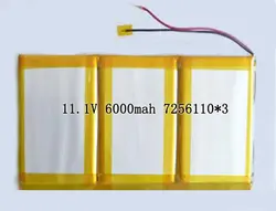 11.1 В V 6000 мАч Перезаряжаемые литий-полимерный литий-ионный Батарея 7256110*3