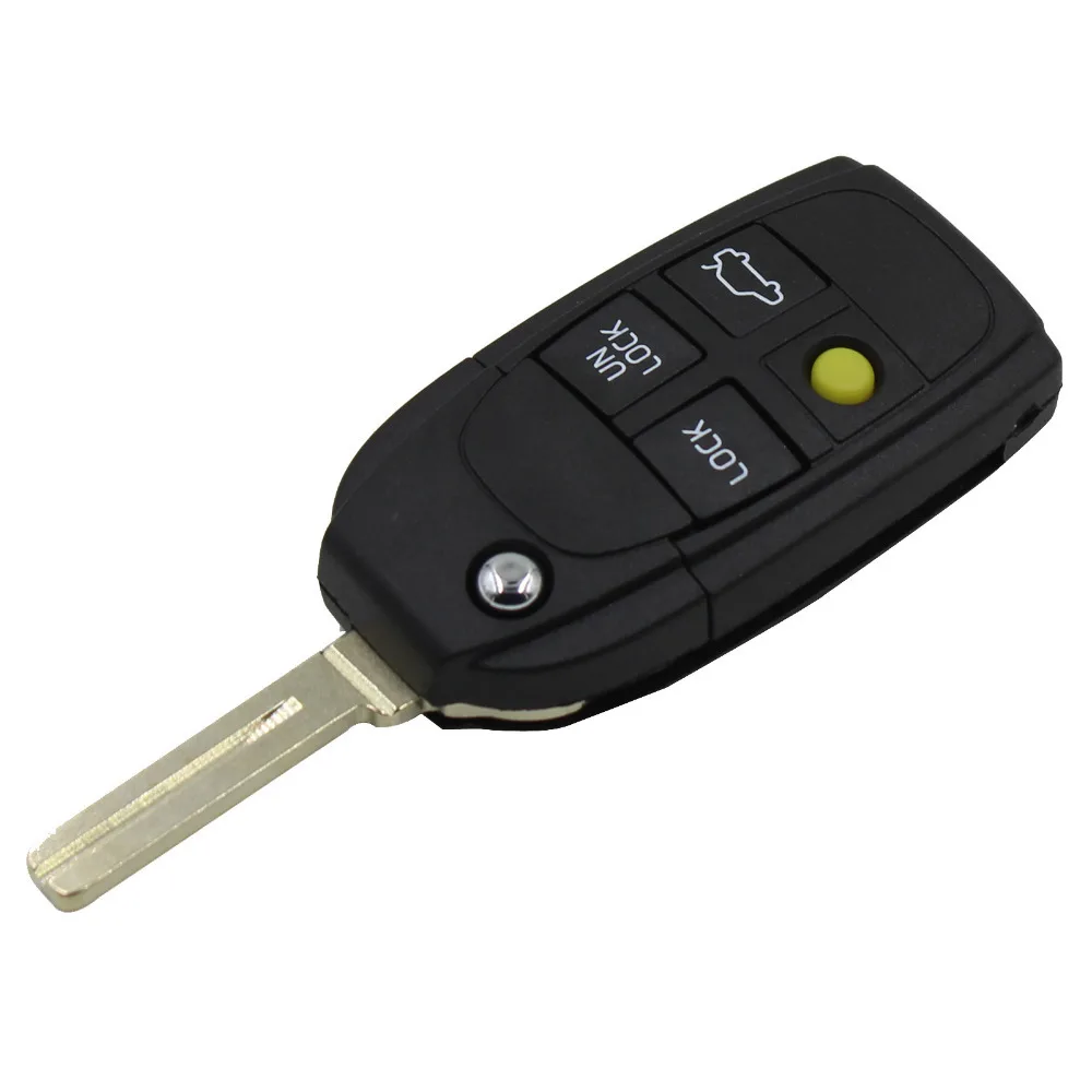 KEYYOU модифицированный 4 кнопки дистанционного ключа флип Брелок чехол для VOLVO S40 V40 S70 C70 V70 S80