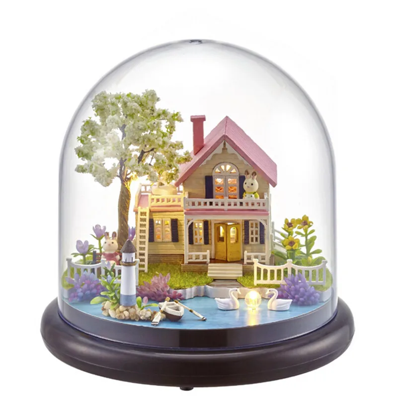 Miniature Doll House Furniture 3D Dollhouse Kits Assembling Toys for Children,\