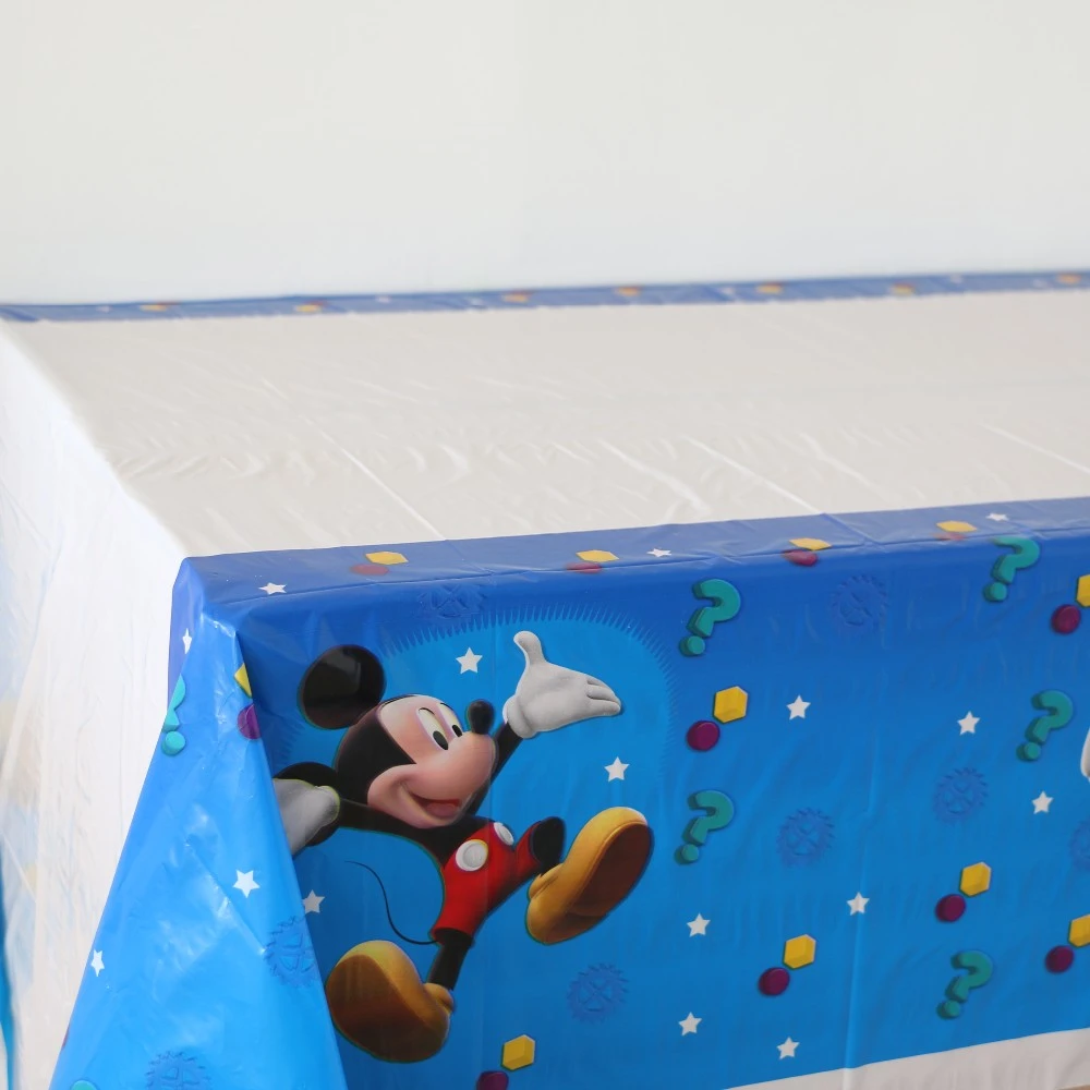 1Pcs Disposable Plastic Table Cloth Cartoon Mickey Mouse Theme Table Cover Tablecloth Kid Boy Happy Birthday Party 180*108cm