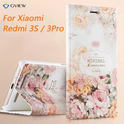 New Arrival Smart Case Cover For Xiaomi Redmi 3 Pro 3S 3D Pattern Painted Luxury Flip