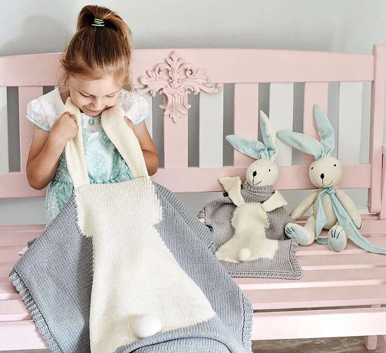 Кондиционер одеяло кролик лиса вязаный ребенок мультфильм животных одеяло диван коляска Чехлы для детей новорожденных постельные принадлежности пеленать decke