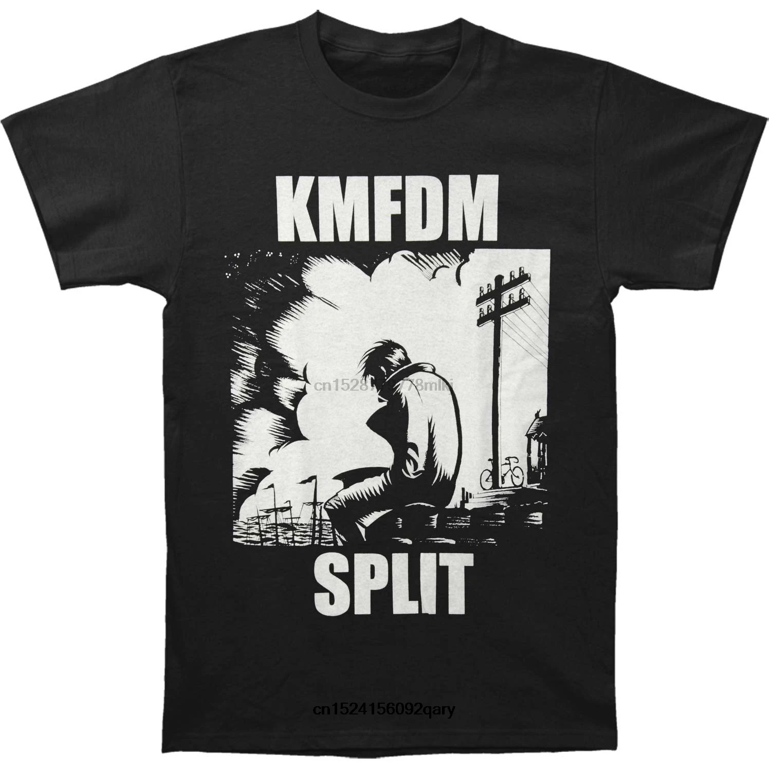 Мужская забавная футболка крутая KMFDM Split модная с короткими рукавами хлопковая