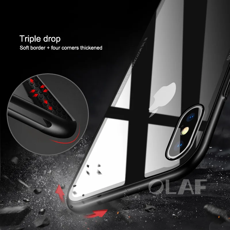 Olaf Tempered Glass Phone Case for iPhone X 10 , 0.55MM Protective Mobile Phone Cover Cases for iPhone 6 7 8 7 Plus Accessories (7)