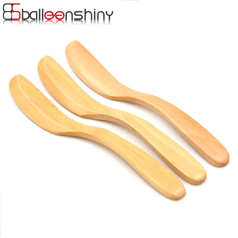 

BalleenShiny Japan Style Wooden Butter Spoon Pastry Cream Cheese Butter Cakes Spoon Cake Decorating Baking Tools Thick Handle