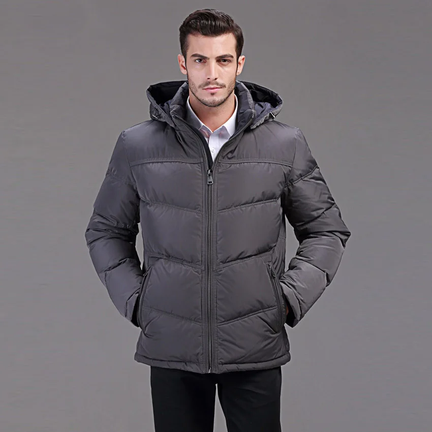 Зимняя куртка-пуховик мужские короткие дизайн деловая Повседневная С Капюшоном куртка-пуховик для при температуре минус 40 градусов теплая куртка 46-54 Q136