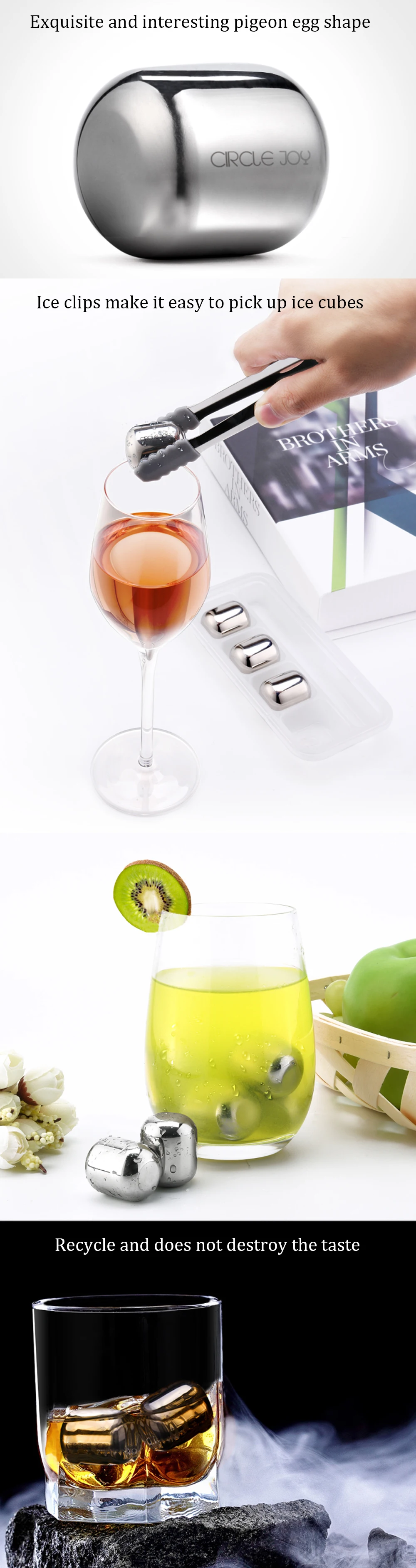 Xiaomi Mijia Circle Joy Ice Cube 304 нержавеющая сталь моющийся для длительного использования льдогенератор для вина пробки фруктового сока