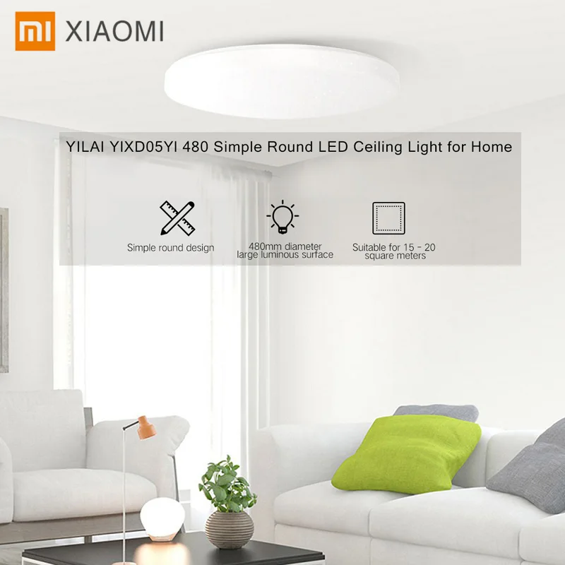 

Xiaomi Yeelight YILAI YlXD05Yl 480 Simple Round LED Smart Ceiling Light Eye Protection Mijia APP Control Surround Ambient Light
