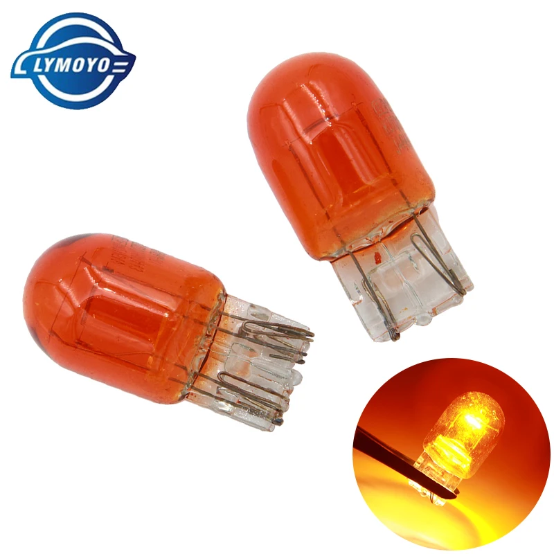 

LYMOYO 10pcs car 7440 7443 T20 w21/5w halogen lamp brake bulbs 12v amber break lamp Stop Light Tail Light Rear Turn Signal 12v