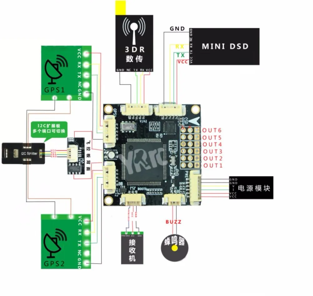 Мини-Контроллер полета Pixhawk PX4 PIX 2.4.8 система автоматического управления полётом Pixhawk2.4.8 32 бит игровые джойстики с M8N gps 433 МГц телеметрии Мощность модуль I2C частей на миллион