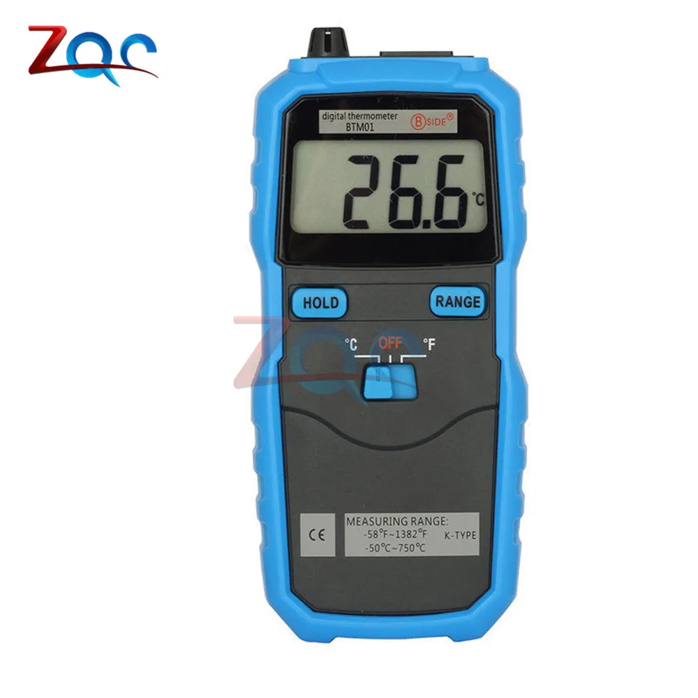 BTM01 цифровой термометр-50~ 750C/-58~ 1382F портативный измеритель температуры ЖК-дисплей K Тип термопары с удержанием данных