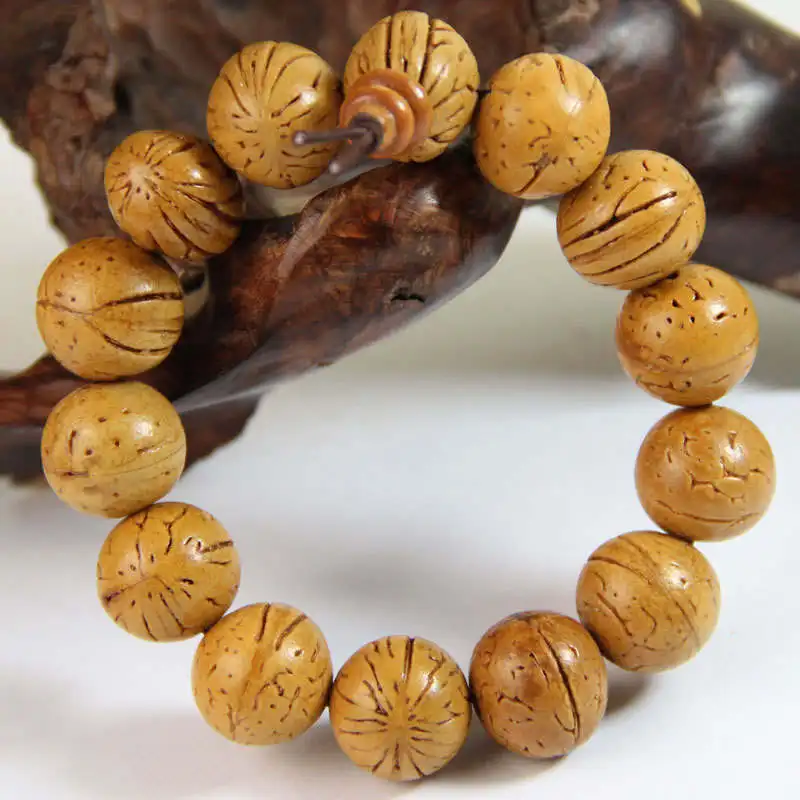 Eigso Bracciali In Legno 4 Pezzi | Mala Preghiera E Meditazione | Perline 8 E 10 Mm Con Cordino Elastico | Gioielli Uomo E Donna Unisex
